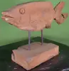 Product image 4 of the product “carved koi wood on stand M made from teak root pieces, 64cm length ”